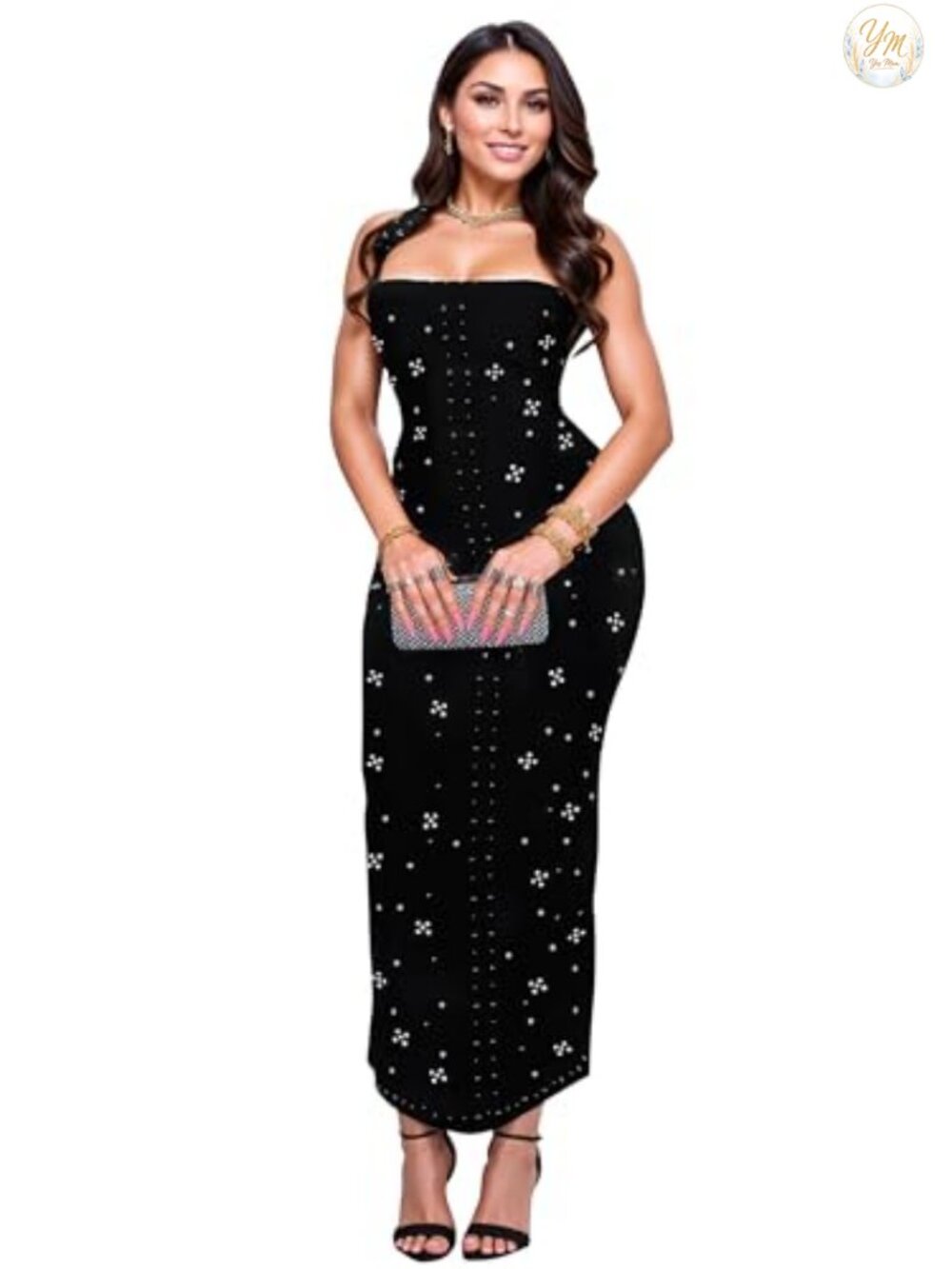 Sequin Embellished Mermaid Evening Gown Long Formal Dress